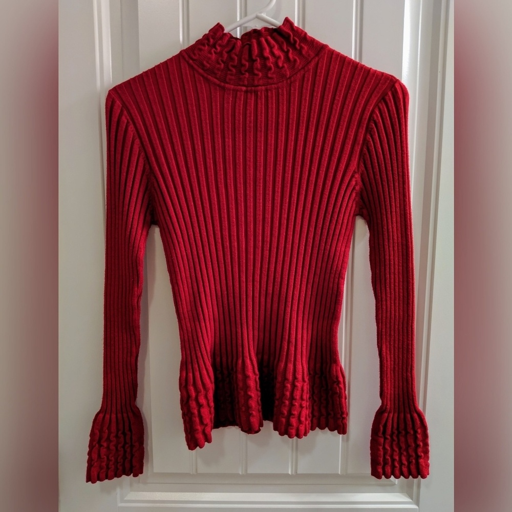 Red Ribbed Sweater